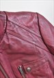 VINTAGE 00S REAL LEATHER JACKET IN MAROON