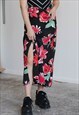 VINTAGE 90S GRUNGE MIDI FLORAL PATTERN WRAP SKIRT IN M 