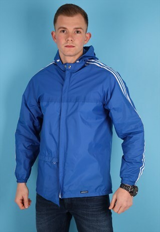 VINTAGE ADIDAS WINDBREAKER JACKET IN BLUE NJ724
