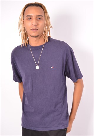 VINTAGE TOMMY HILFIGER T-SHIRT TOP NAVY BLUE