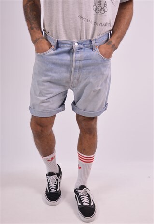 LEVI'S 501 MENS VINTAGE DENIM SHORTS W36 BLUE 90S
