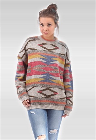 VINTAGE AZTEC PRINT SWEATER