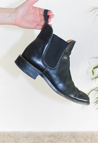 VINTAGE BLACK LEATHER CHELSEA BOOT