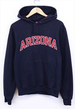 Vintage Champion Arizona Hoodie Navy Contrast Spell Out 90s