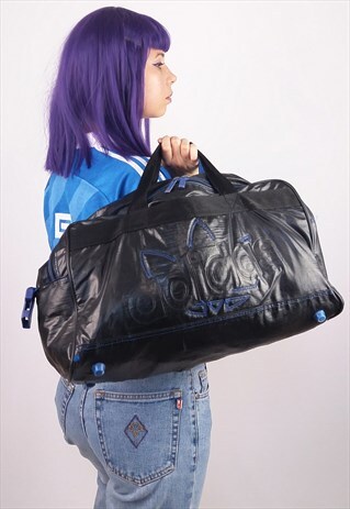 VINTAGE 80'S ADIDAS EMBOSSED TREFOIL LOGO GYM BAG