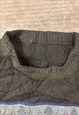 VINTAGE ABSTRACT KNITTED JUMPER PATTERNED GRANDAD SWEATER