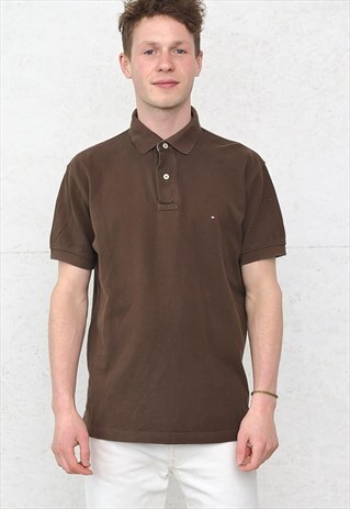 90S VINTAGE BROWN TOMMY HILFIGER POLO SHIRT