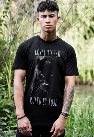 EARLHAM TECHWEAR PANTHER T-SHIRT - BLACK