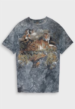 Blue/grey tiger print t-shirt