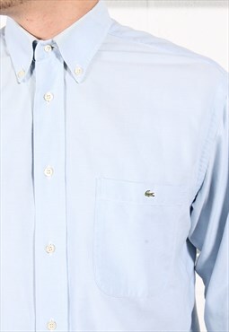 Vintage Lacoste Shirt in Blue Long Sleeve Casual Top Large