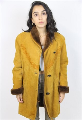 VINTAGE 90'S GORGEOUS DETAILED SUEDE JACKET