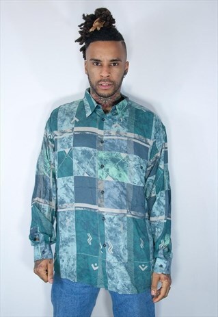 VINTAGE HAWAIIAN CRAZY PATTERNED SHIRT