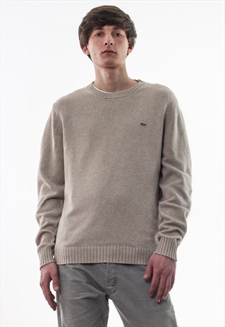 VINTAGE LACOSTE SWEATER KNITTED 90S BEIGE