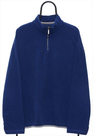 Vintage Eddie Bauer Blue Quarter Zip Fleece Mens