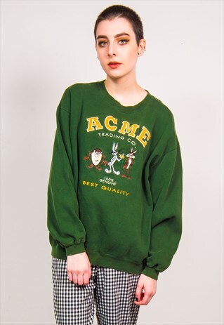VINTAGE LOONEY TUNES EMBROIDERED SWEATSHIRT JUMPER