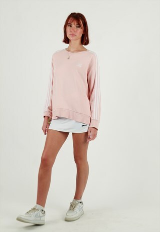 00S ADIDAS ORIGINALS PINK TEE FOIL LOGO SWEATSHIRT