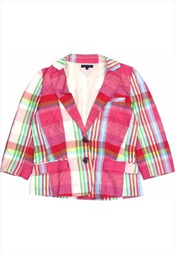 Vintage 90's Tommy Hilfiger Blazer Tarten Button Up Pink,