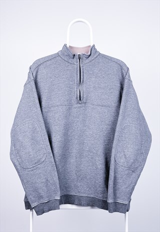 VINTAGE COLUMBIA SWEATSHIRT 1/4 ZIP GREY MEDIUM