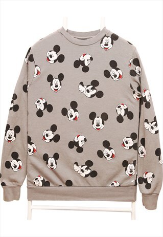 Disney 90's Mickey Mouse Crewneck Sweatshirt Small Grey