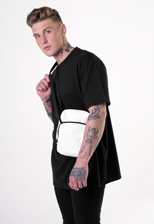 CROSS BODY FESTIVAL SHOULDER TOTE MAN BAG - BLACK/WHITE