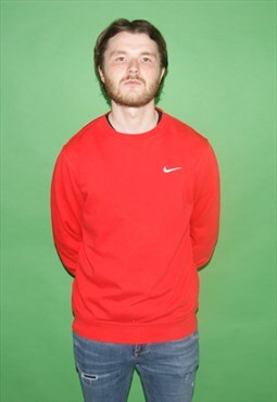 Vintage Y2K Nike Sportswear Red Jumper / Sweatshirt Size M