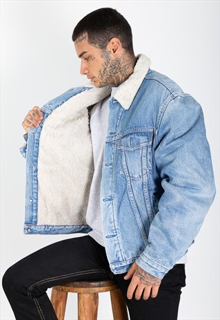 OUTWEAR VINTAGE 80S LEVI'S SHEEPSKIN DENIM JACKET / 7769