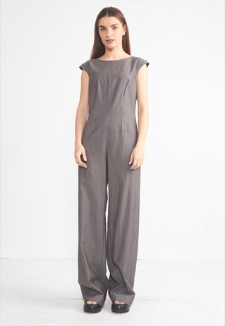 VINTAGE GREY SHORT SLEEVES JUMPSUIT ONESIE