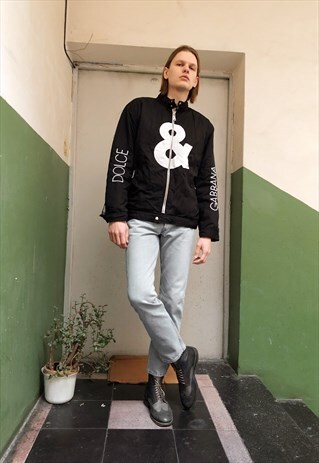 DOLCE&GABBANA VINTAGE LOGO EMBROIDERED JACKET FROM 90S