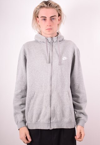 NIKE MENS VINTAGE HOODIE JACKET XL GREY 90S