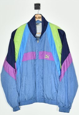 Vintage 1990's Puma Shell Jacket Blue Small