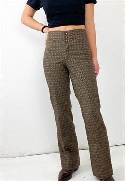Vintage 70s jacquard wool flare trousers 