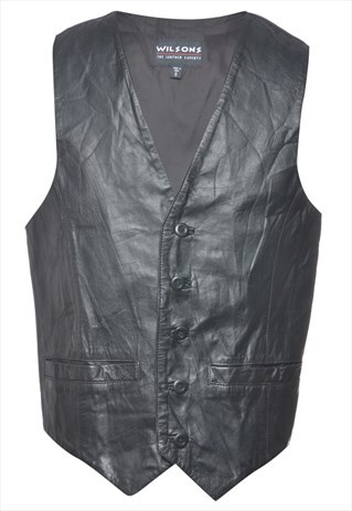 VINTAGE WILSON LEATHER WAISTCOAT - S