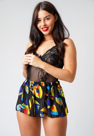 SAMANTHA BLACK SHEER MINI SKIRT