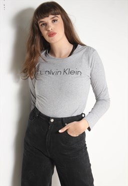 Vintage Calvin Klein Long Sleeve T-Shirt Grey