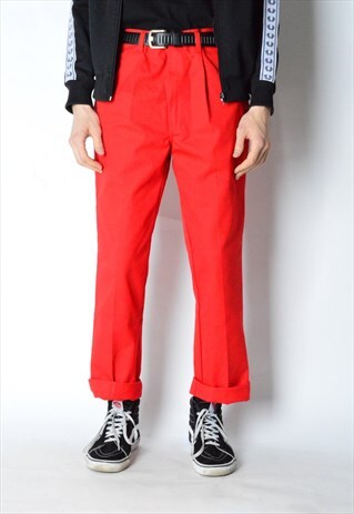 VINTAGE 90S RED WORK PANTS