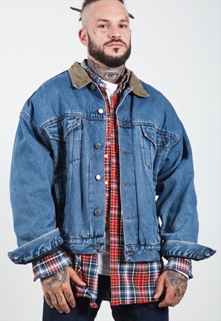 VINTAGE 80S ORIGINAL WRANGLER LINED DENIM JACKET / 0244