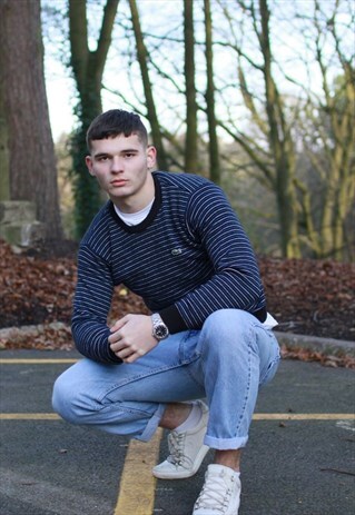 VINTAGE STRIPE LACOSTE SPORT WOOL KNIT SWEATSHIRT