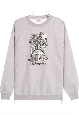 Disney 90's Crewneck Disneyland Resort Sweatshirt Large Grey
