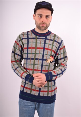 ICEBERG MENS VINTAGE JUMPER SWEATER MEDIUM MULTI 90S
