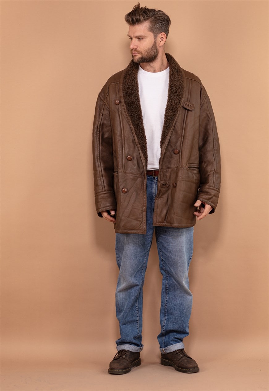 Mens sheepskin shop coat asos