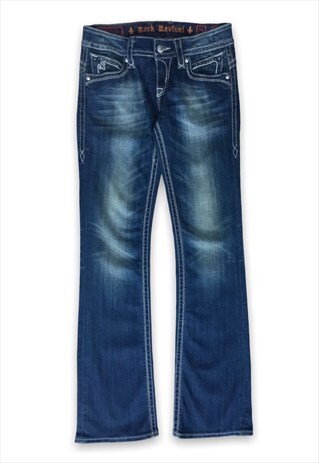 Y2k rhinestone classic blue low waisted flare jeans
