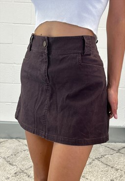 (W34) Vintage Brown Mini Skirt
