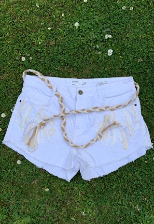 VINTAGE ZARA DENIM SHORT WHITE