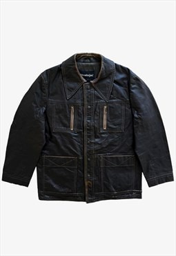 Vintage Men's Stratojac Brown Leather Utility Jacket