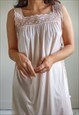 VINTAGE 80S SATIN NIGHT DRESS WITH LACE DETAILING