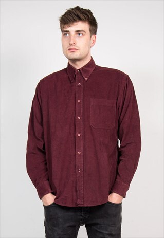 VINTAGE 90'S MAROON CORD SHIRT