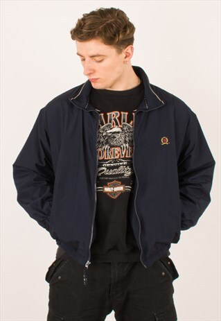 VINTAGE NAVY TOMMY HILFIGER WINDBREAKER JACKET LARGE