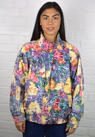 VINTAGE 90'S FLORAL BOMBER JACKET