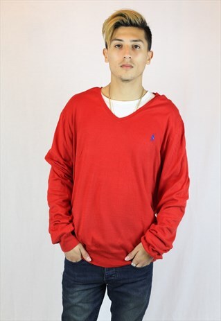 MENS VINTAGE RALPH LAUREN JUMPER SWEATSHIRT XL SLIM KNIT