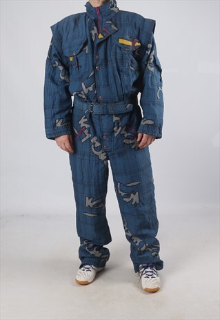 VINTAGE BODY CLUB FULL SKI SUIT SNOW SPORTS L 42" 44" (J92N)